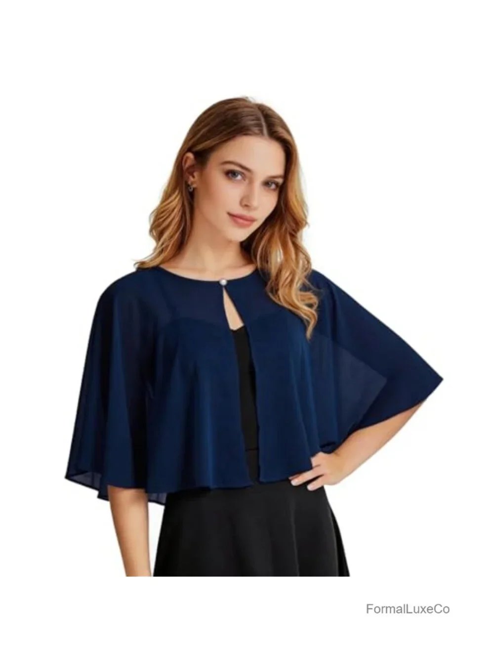 Chiffon Capelet Womens Soft Shawl Wrap for Evening Dresses Wedding Formal Cover